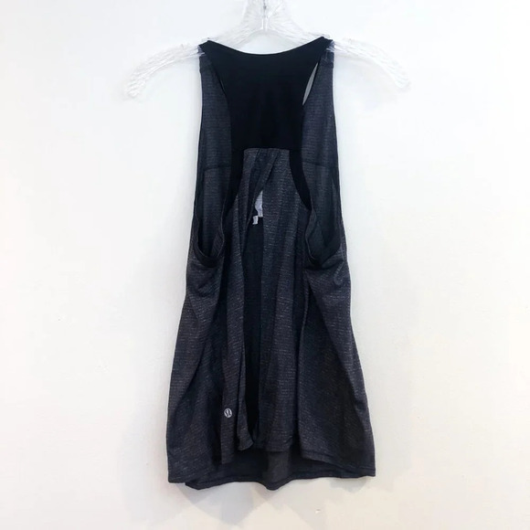 Lululemon Black Athleisure Open Back Perforated Casual Racerback Tank Top 6 - Picture 5 of 9